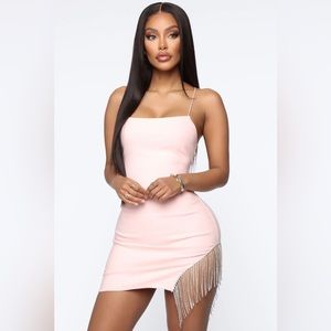 Fashion Nova Pink Mini Dress with Rhinestones